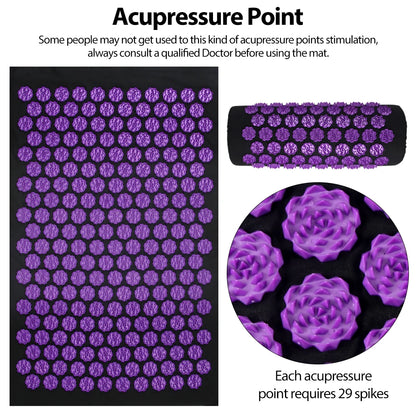 Pranamat Eco Lotus Spike Mat Acupuncture Massage Cushion Kuznetsov's Applicator for Neck Foot Back Yoga Acupressure Massage Mat