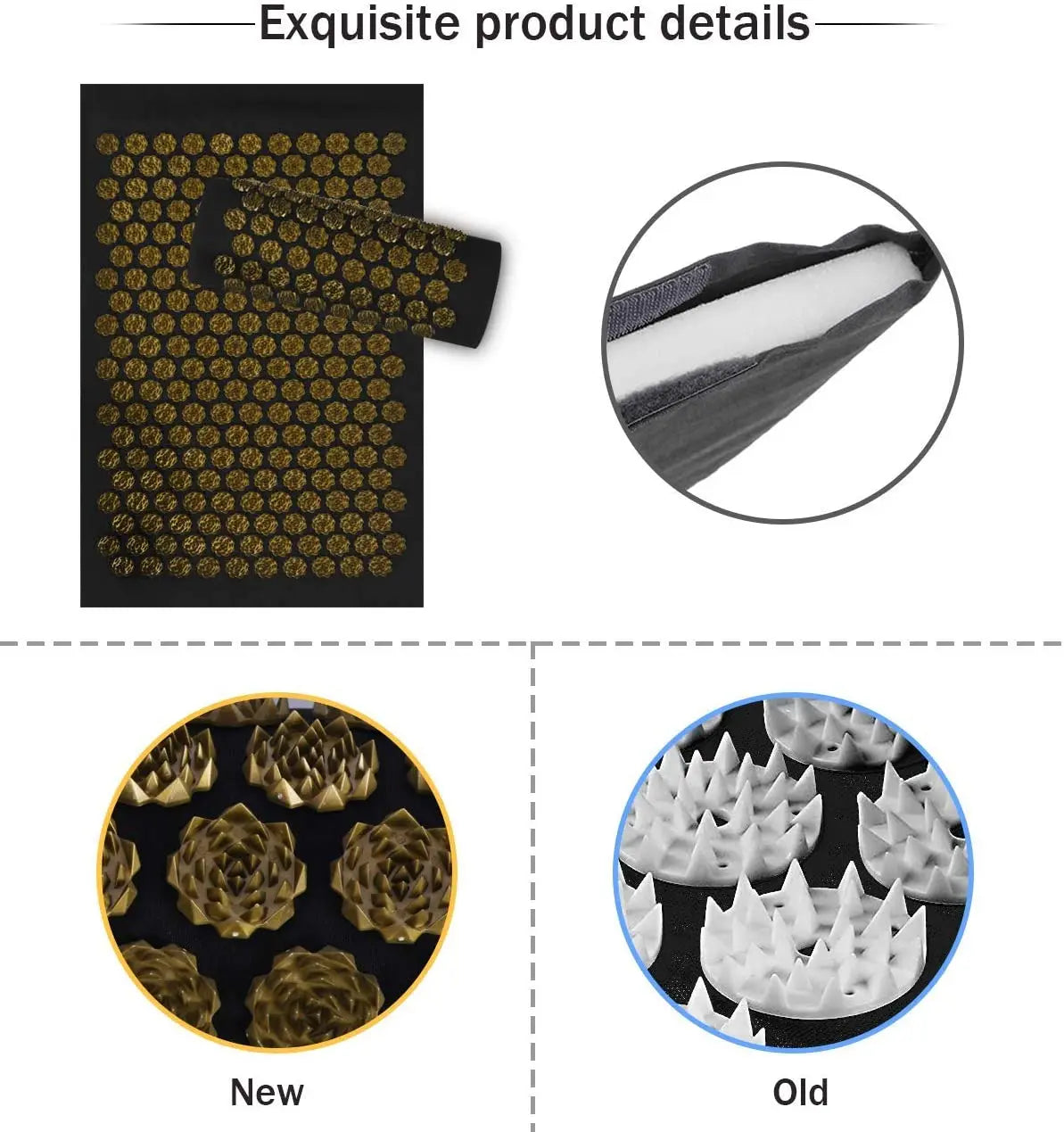 Pranamat Eco Lotus Spike Mat Acupuncture Massage Cushion Kuznetsov's Applicator for Neck Foot Back Yoga Acupressure Massage Mat