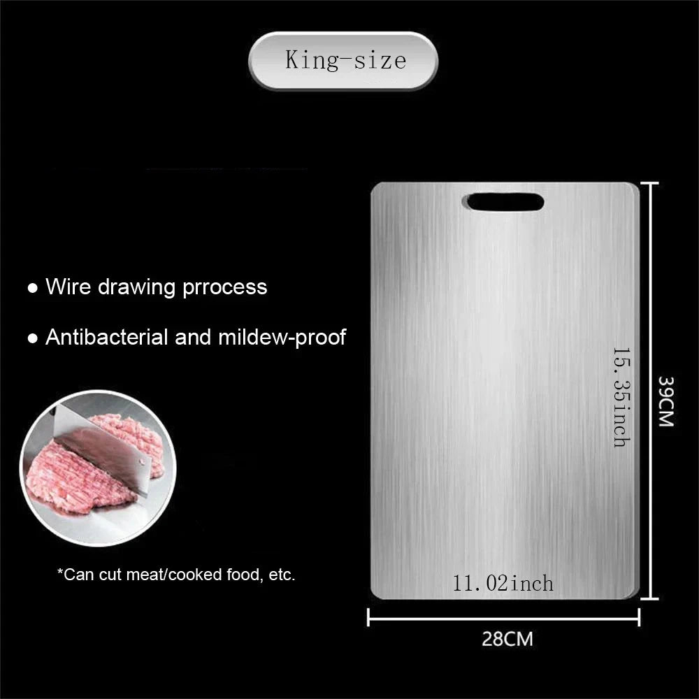 Stainless Steel Panel and Chopping Board Kitchen Household Thickened Double Sided Cutting Board Block Kneading Dough Board