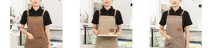 Waterproof Kitchen Apron Perfessional Kitchen Apron Restaurant Shop Waiter Work Uniform Women/Men With Pockets Cleaning Pinafore