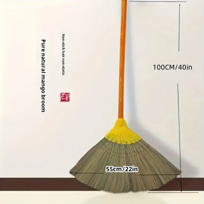 Eco-friendly hand-woven mango broom - suitable for hard floors - ideal for living rooms, bedrooms, kitchens and outdoor cleaning